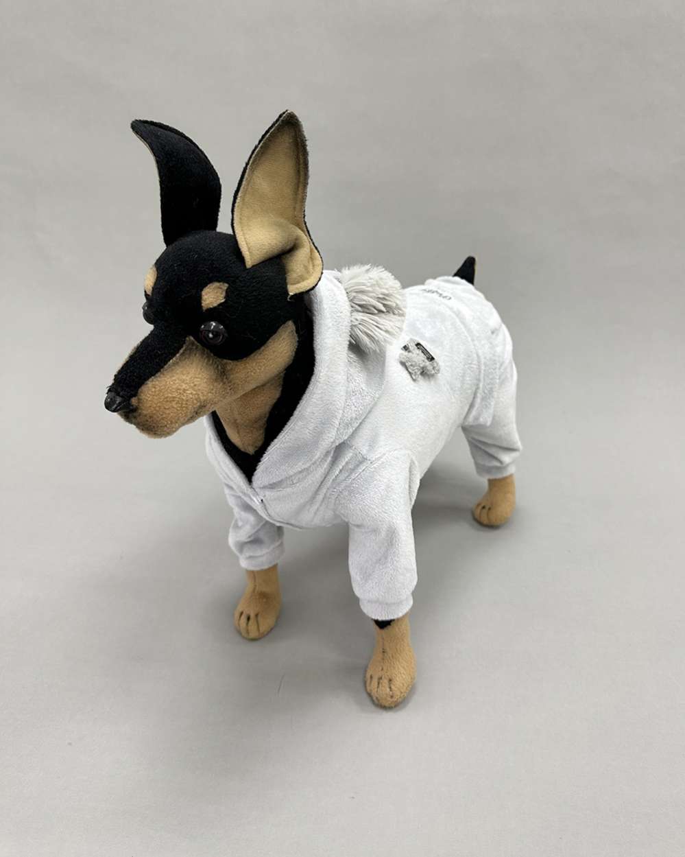 Велюровый костюм для собак Puffy Тедди серый
