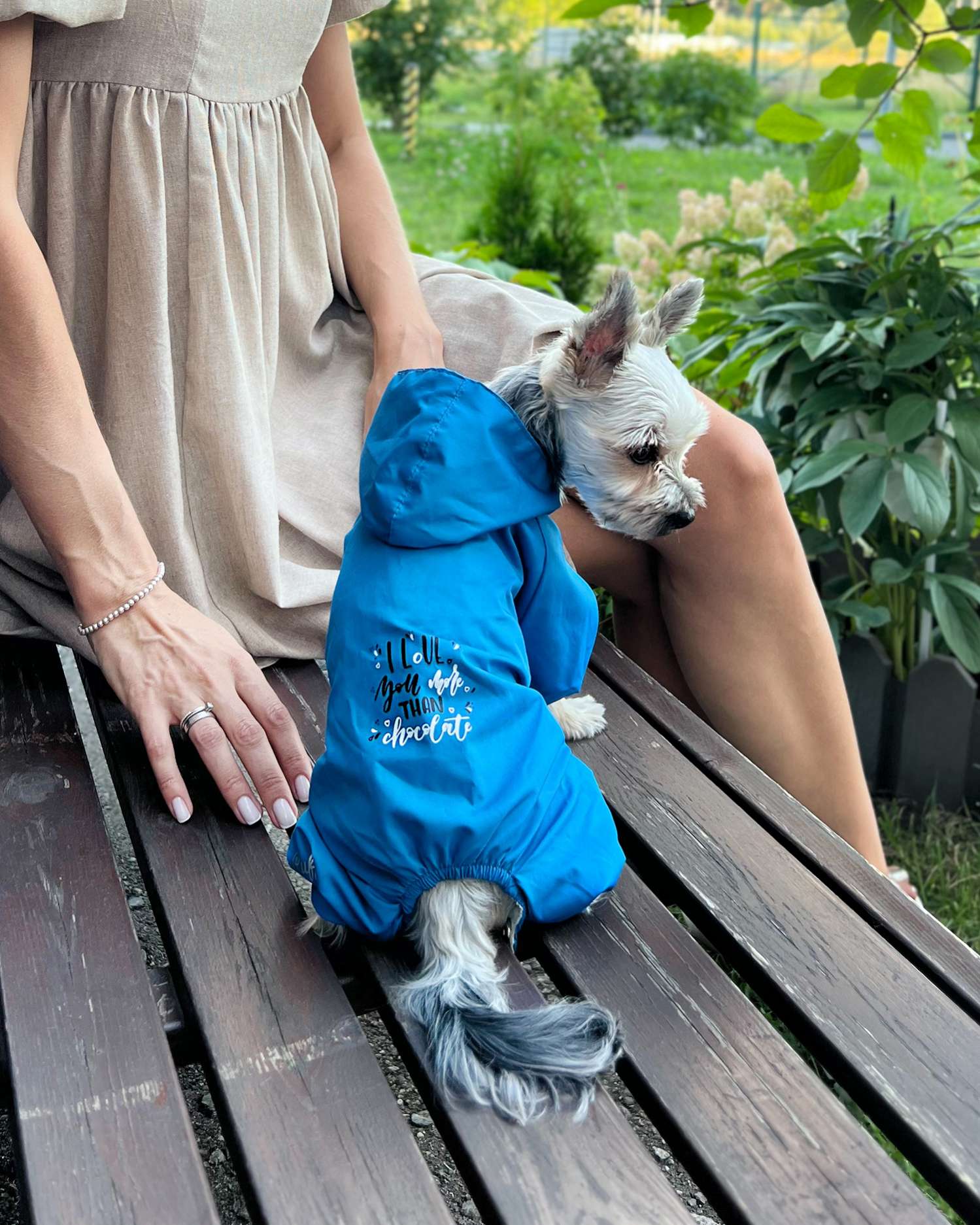 Дождевик для собаки Puffy Шоколад голубой