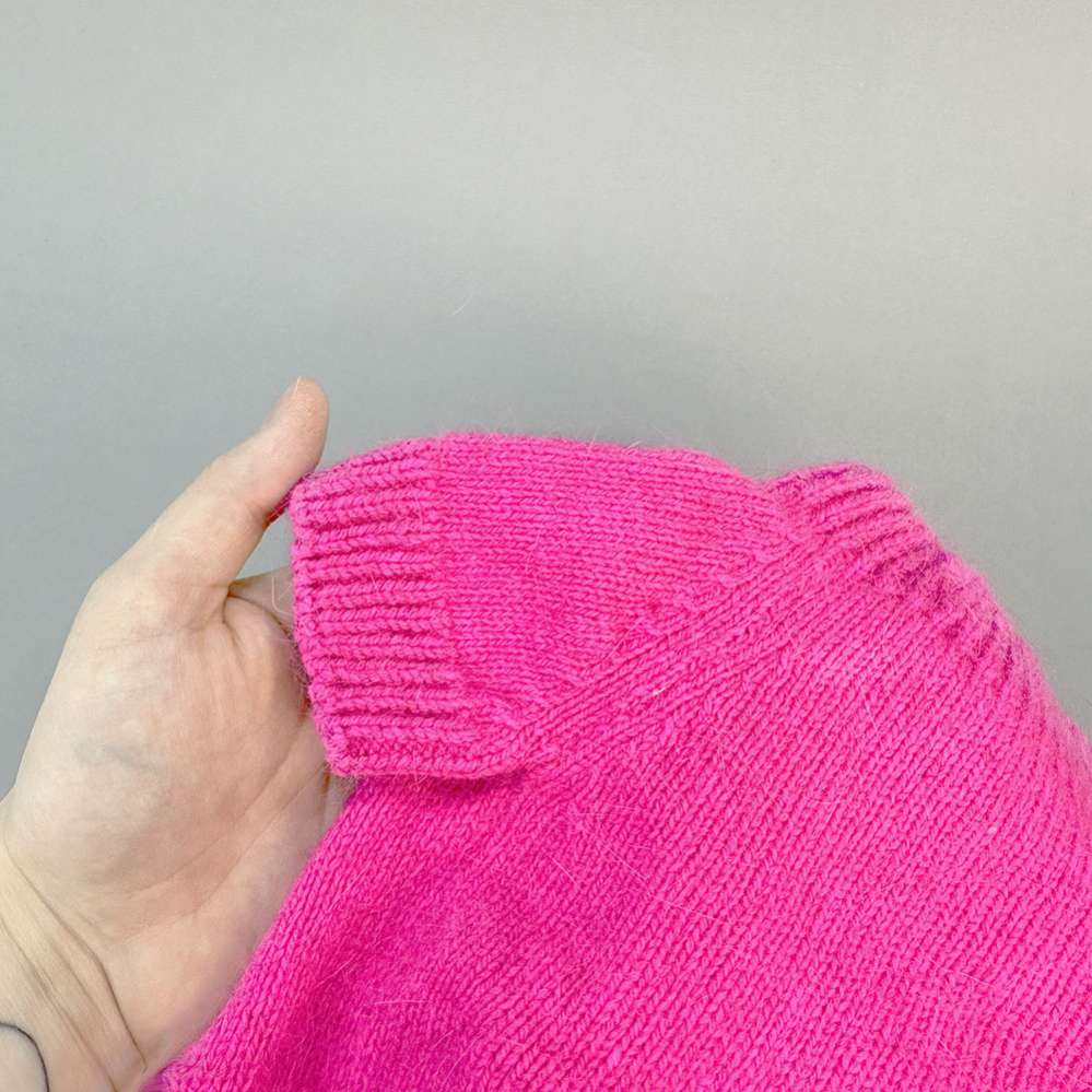 Вязаный свитер Puffy Пух норки Ярко-розовый