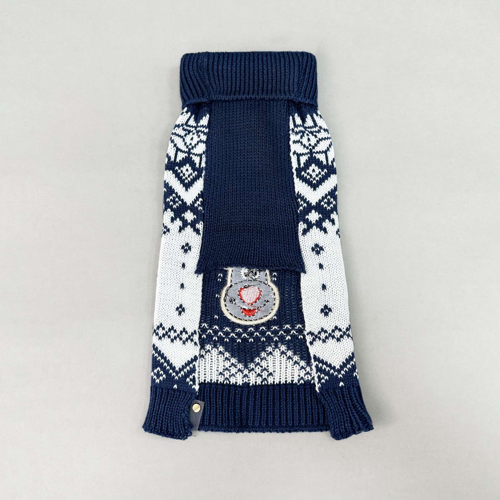 Шерстяной свитер Новогодний Олень Синий