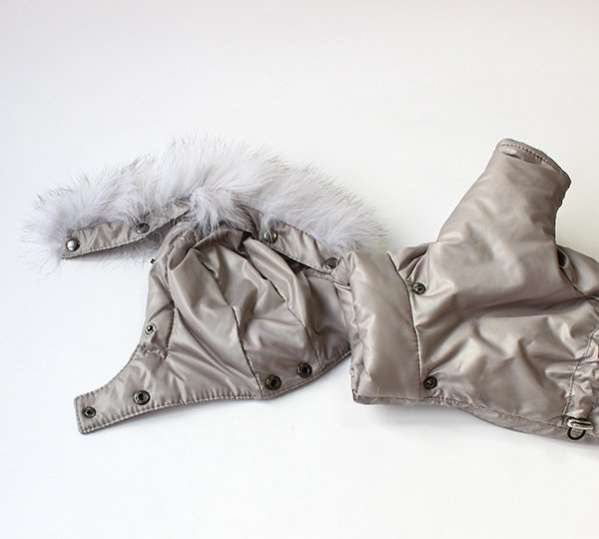 Зимний комбинезон для собак Северное сияние Серебро