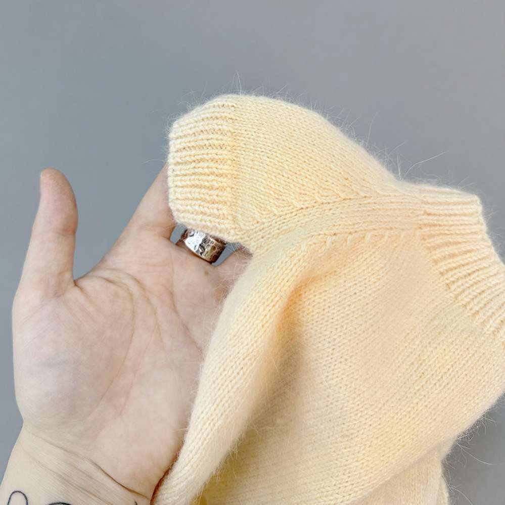 Вязаный свитер Puffy Пух норки Молочный