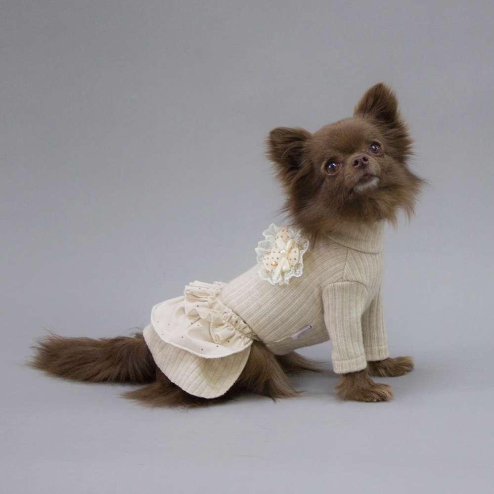 Платье для собак Puffy Лапша бежевое