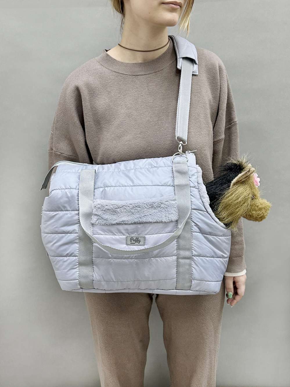 Длинная регулируемая ручка на плечо Дакота серая