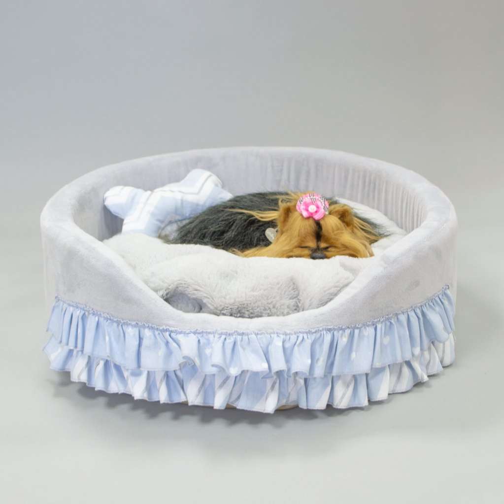 [Лежак] Лежанка для собак Puffy Серебро