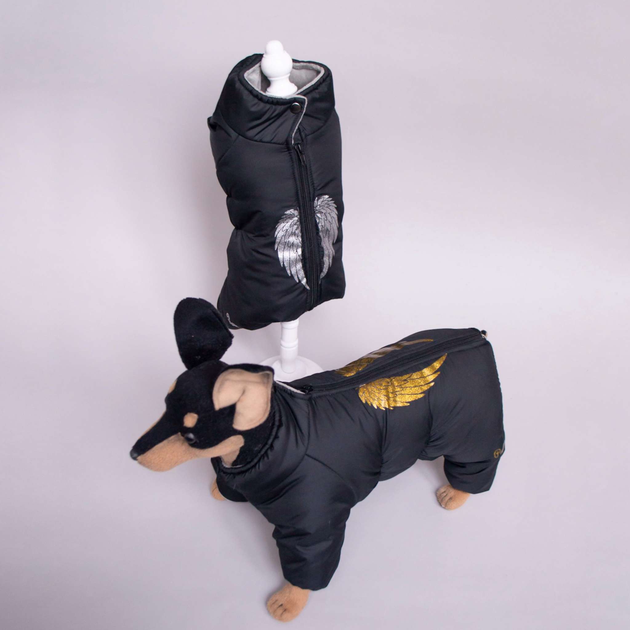 Зимний комбинезон для собак Puffy Ангел золото