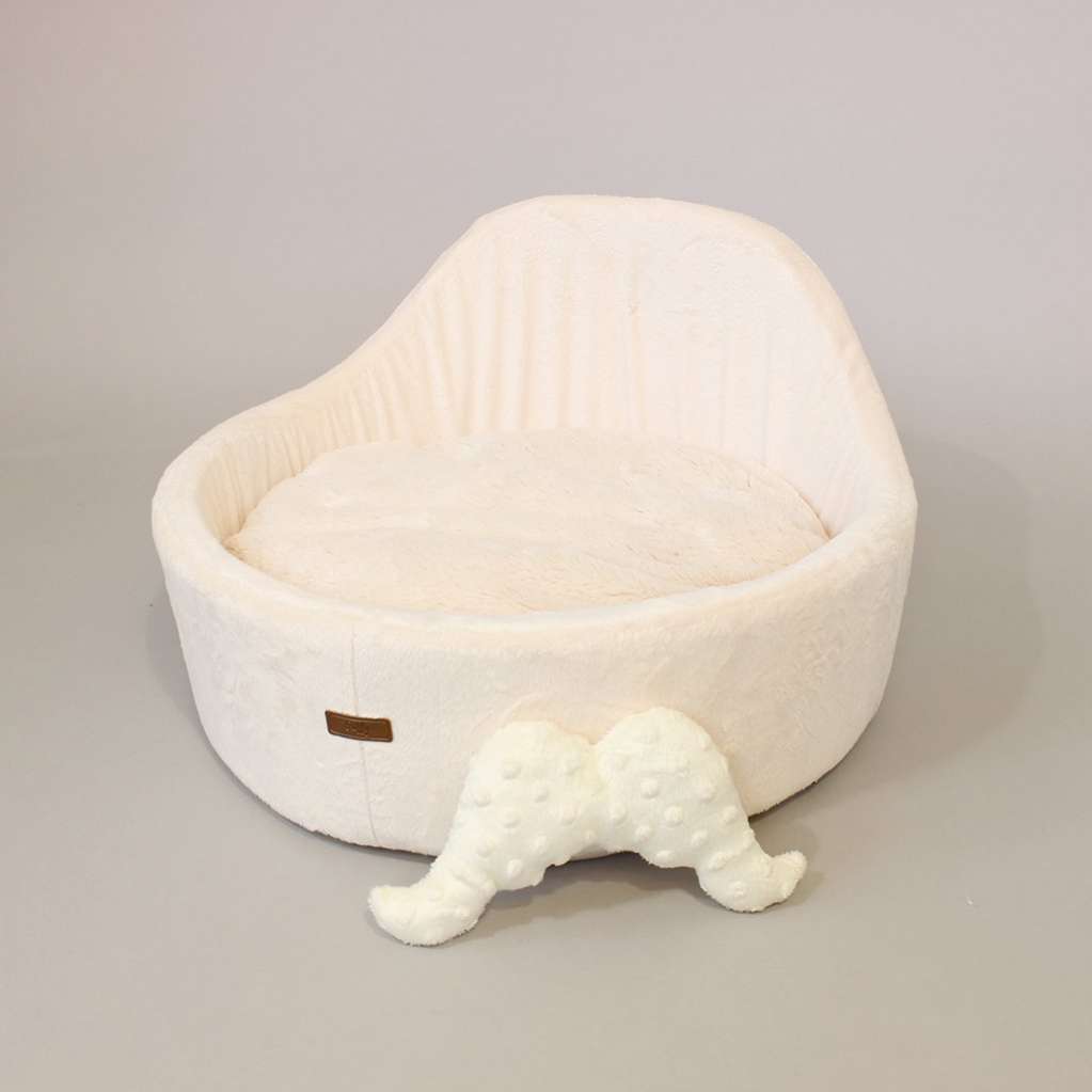 [Лежак] Лежанка для собак со спинкой Puffy Милк