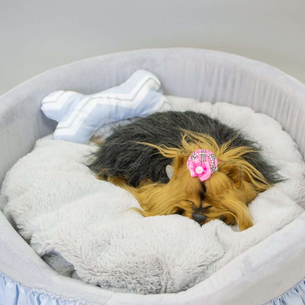 [Лежак] Лежанка для собак Puffy Серебро