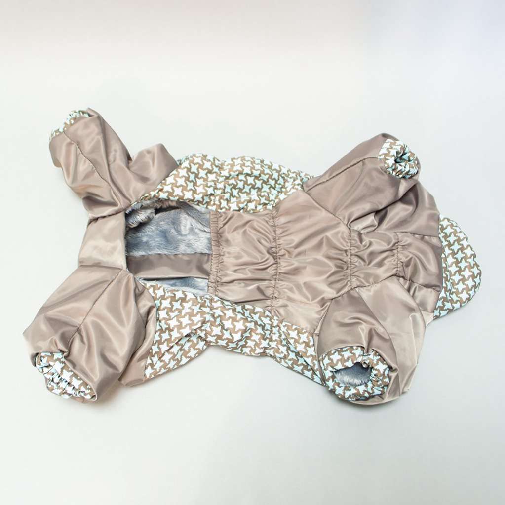 Дождевик для собак средних и крупных пород утепленный Ромбик