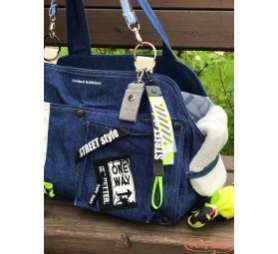 Сумка для собак Premium Джинс Неон