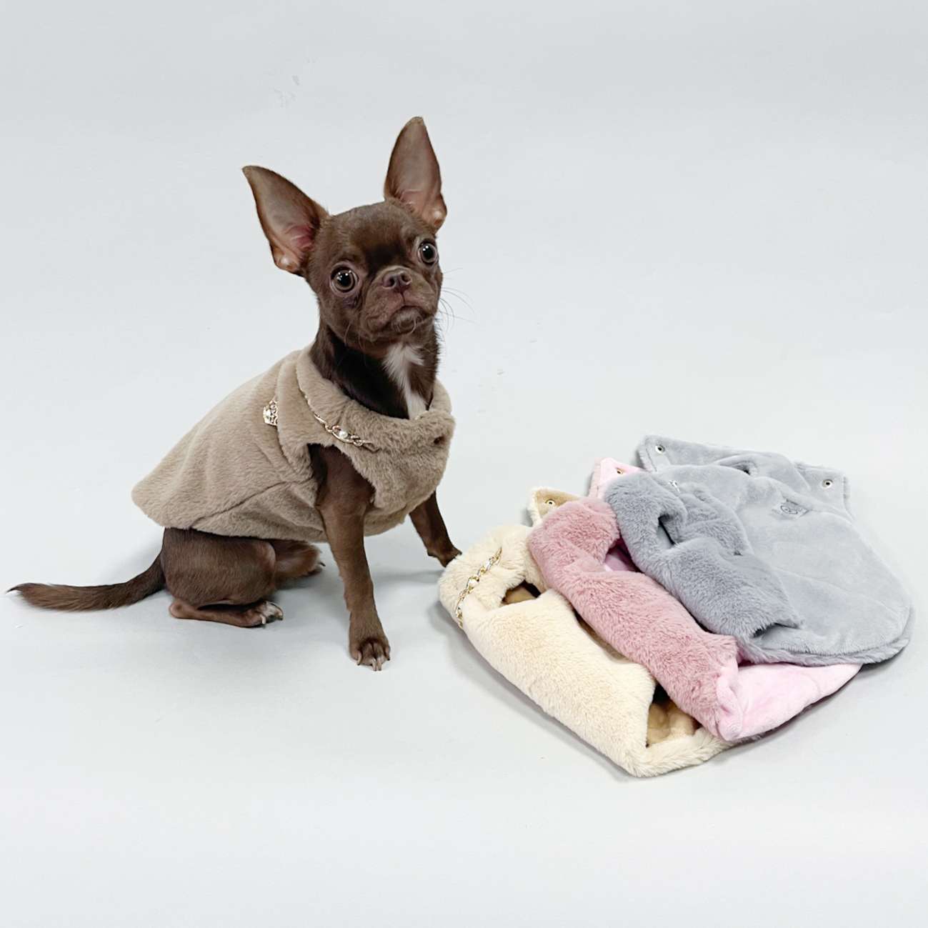 Жилетка для собаки меховая Puffy Морозка розовая 