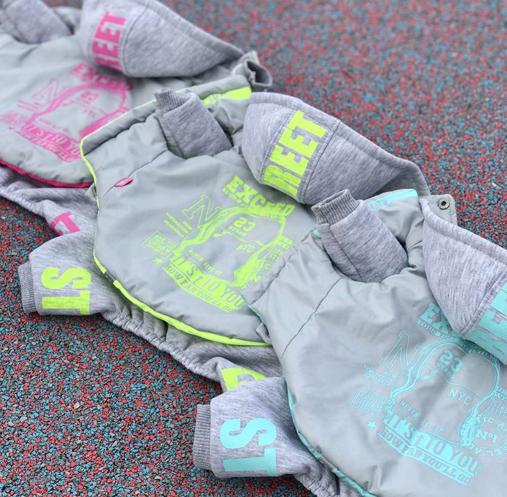 Комплект костюм и жилет для собаки Premium Неон