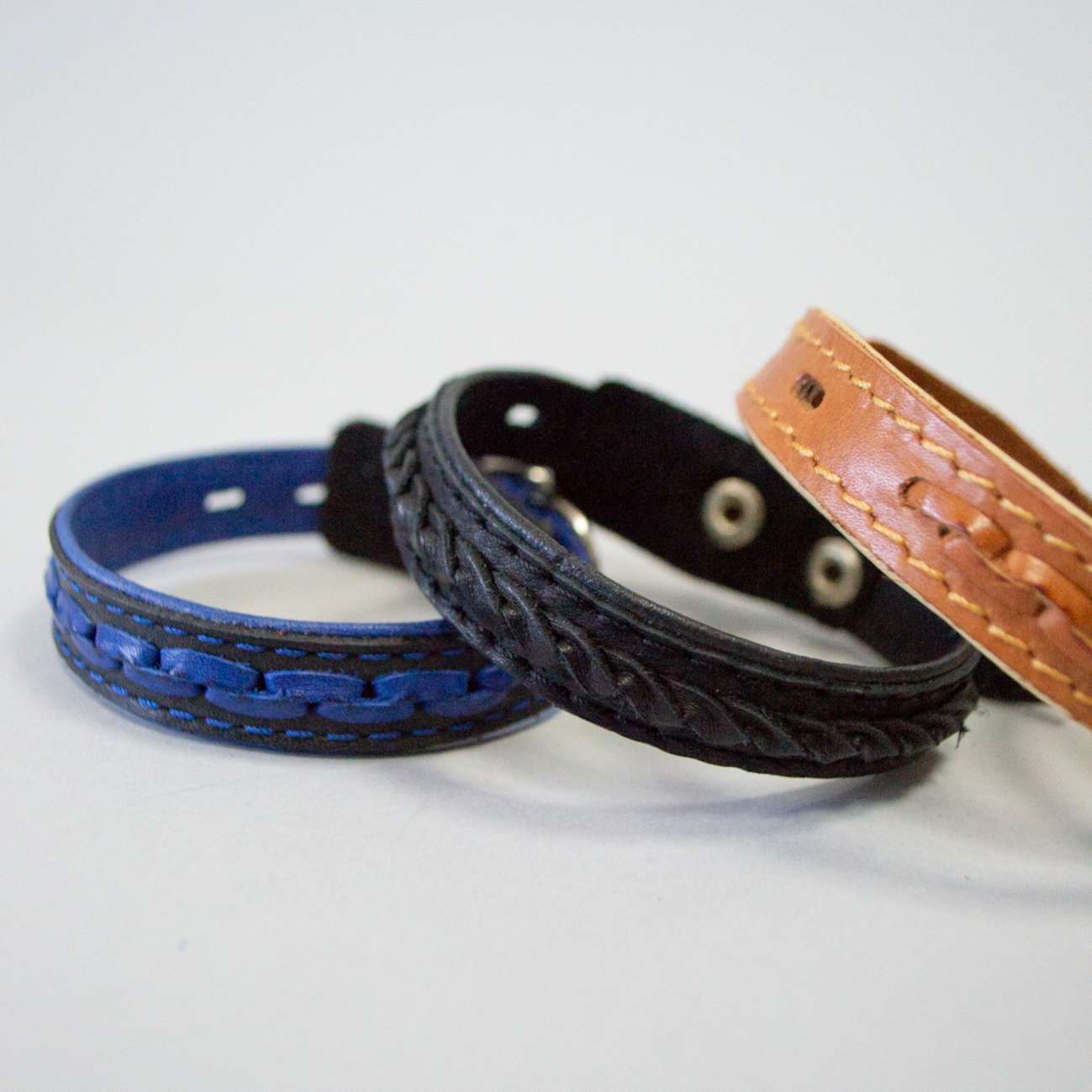 Кожаный ошейник для собак Косичка