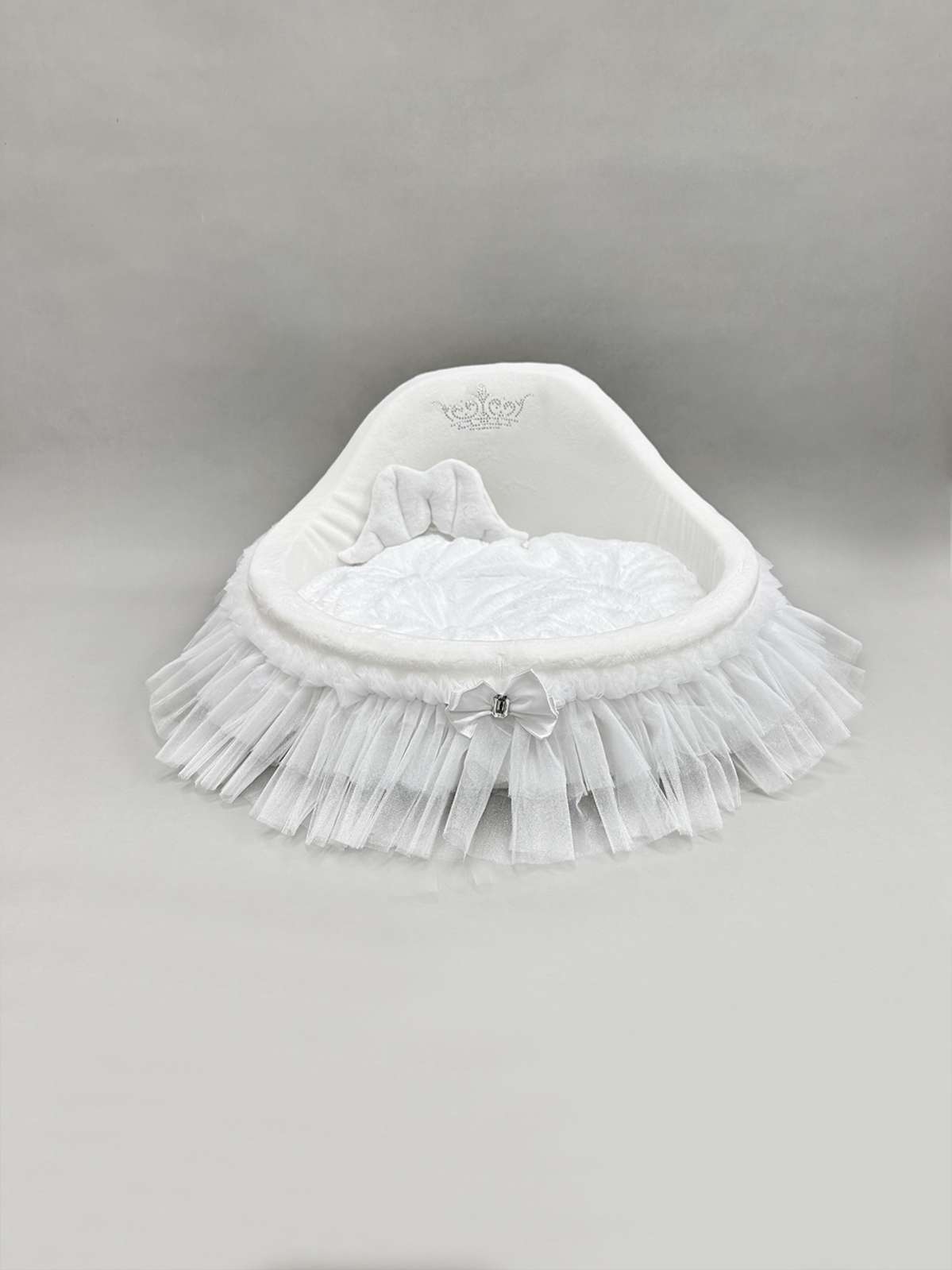 [Лежак] Лежанка для собак со спинкой Puffy Снежинка