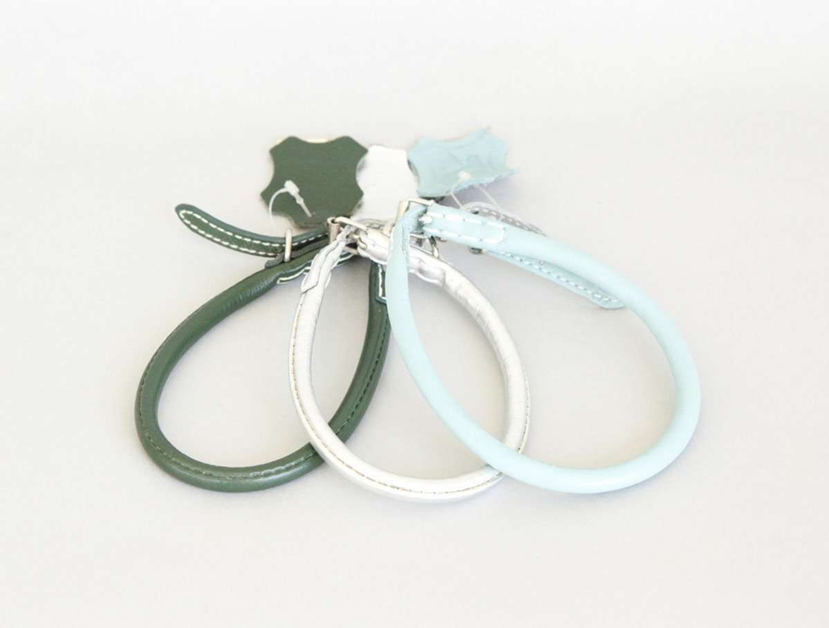 Круглый кожаный ошейник для собак