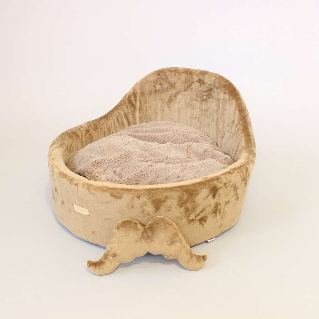 [Лежак] Лежанка для собак со спинкой Puffy Шокко