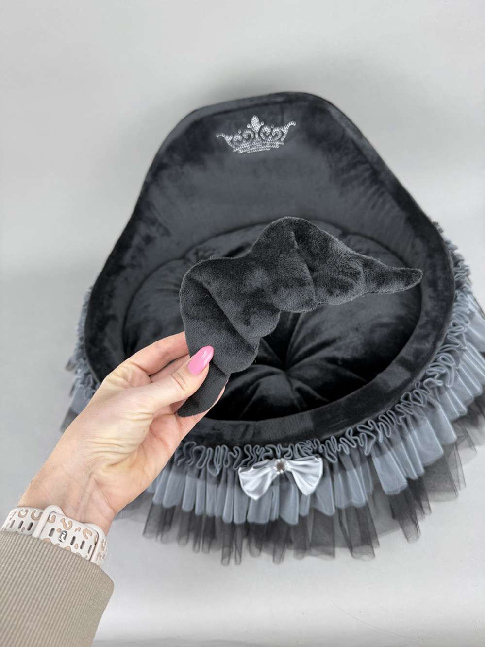 Круглый лежак со спинкой Puffy Блэк