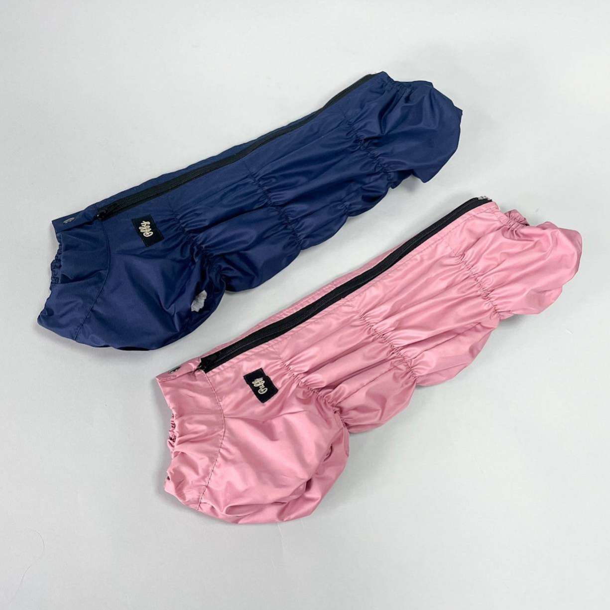 Дождевик для таксы и корги утепленный Puffy Норд пудровый