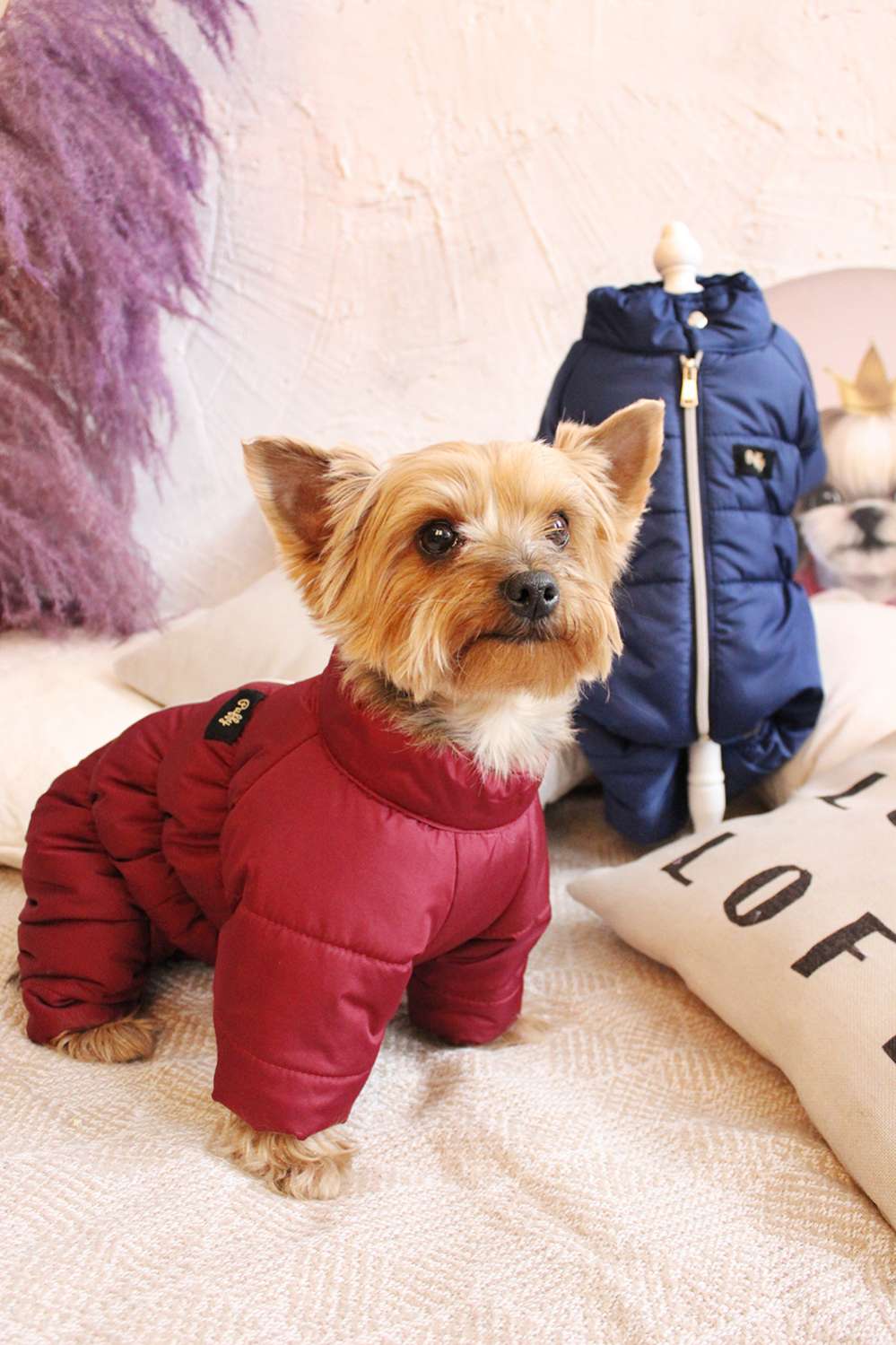 Зимний комбинезон для собак Puffy Норд Бордовый