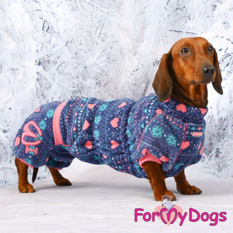 Комбинезон для таксы и корги флисовый ForMyDogs Пряник