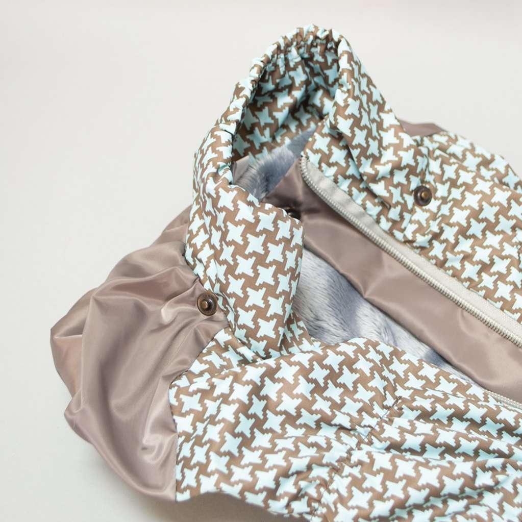 Дождевик для собак средних и крупных пород утепленный Ромбик