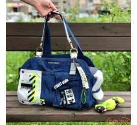 Сумка для собак Premium Джинс Неон