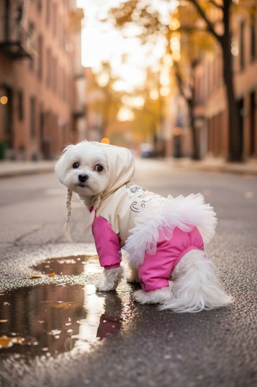 Утепленный дождевик для собак Puffy Cool girl