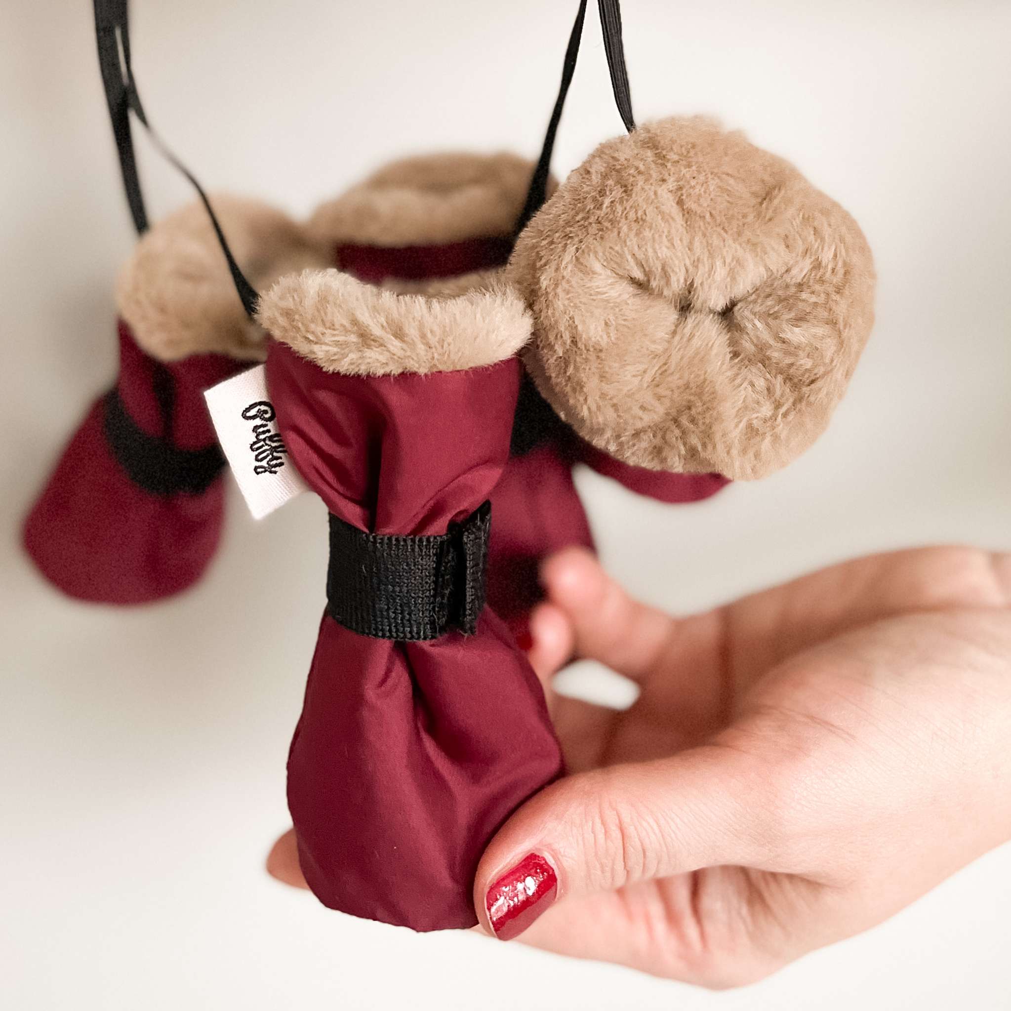 Зимняя обувь для собак Подтяжки Бургунди