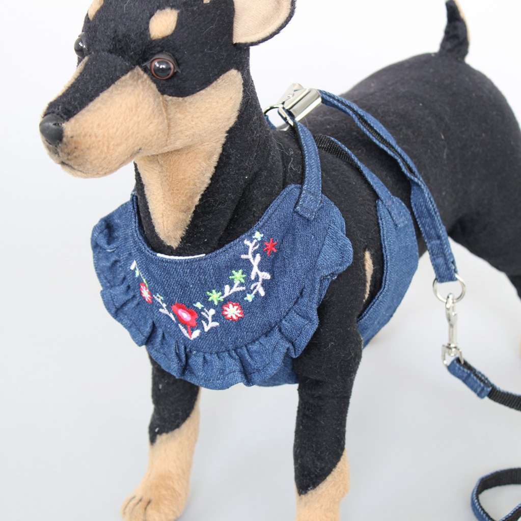 Шлейка с поводком для собак Pet Джинсовое лето