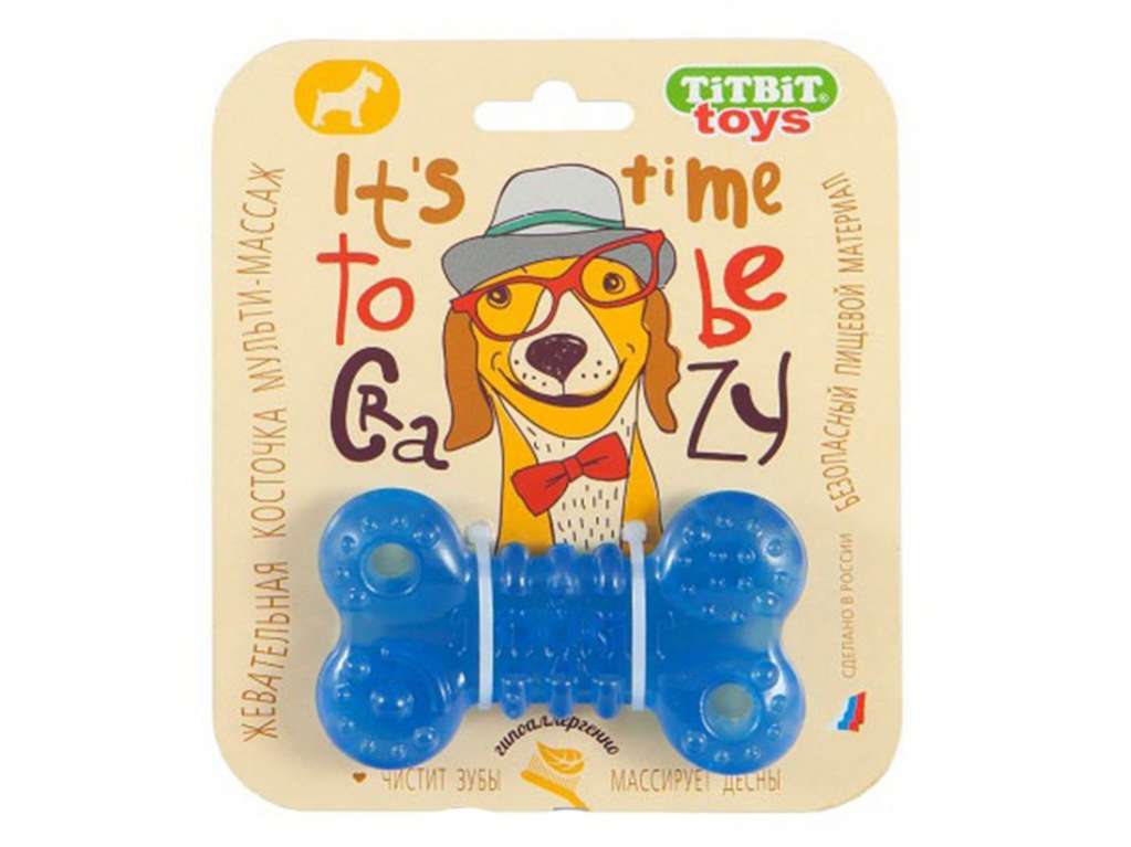 Резиновая игрушка для собак Титбит Косточка