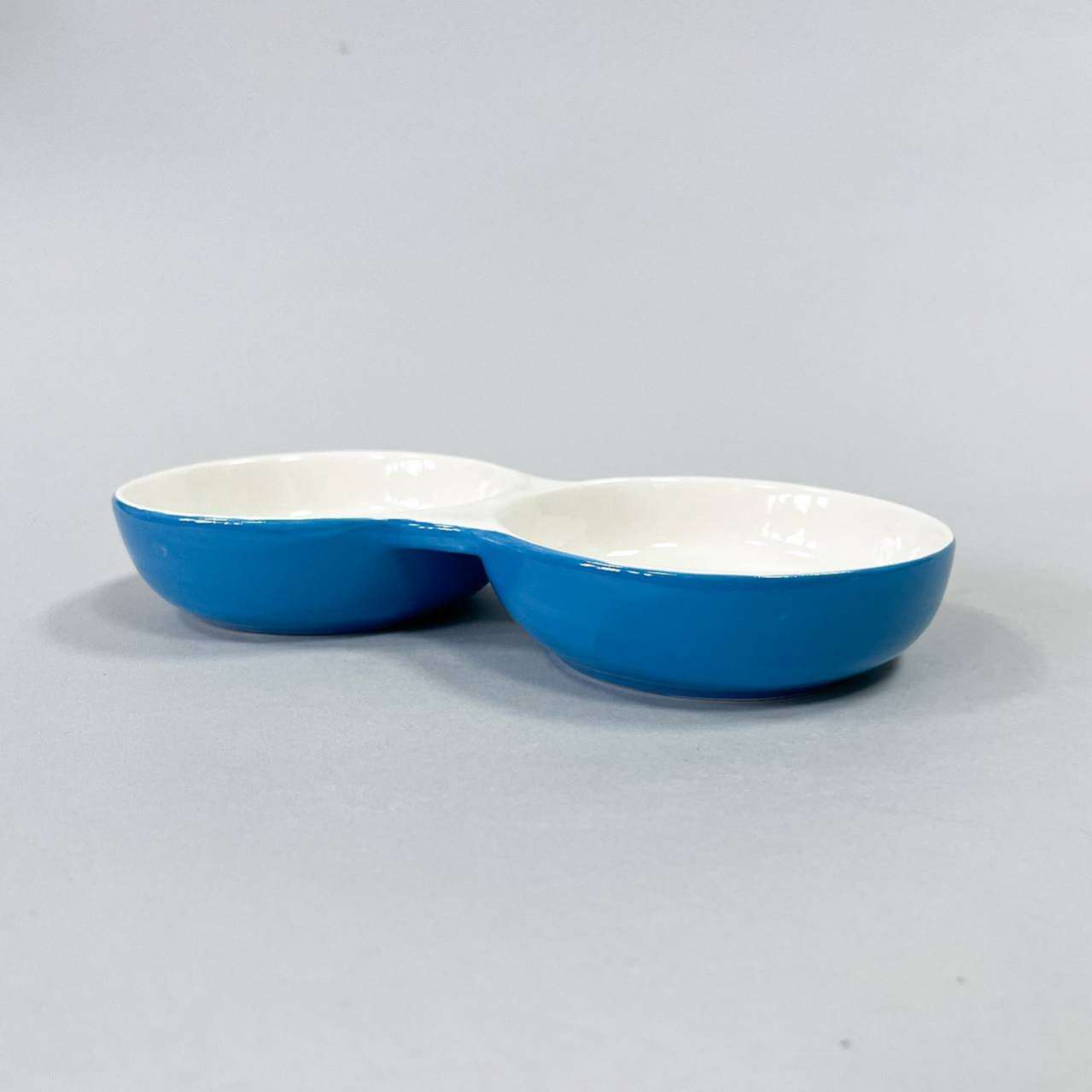 Миска для собак керамическая двойная Лапки