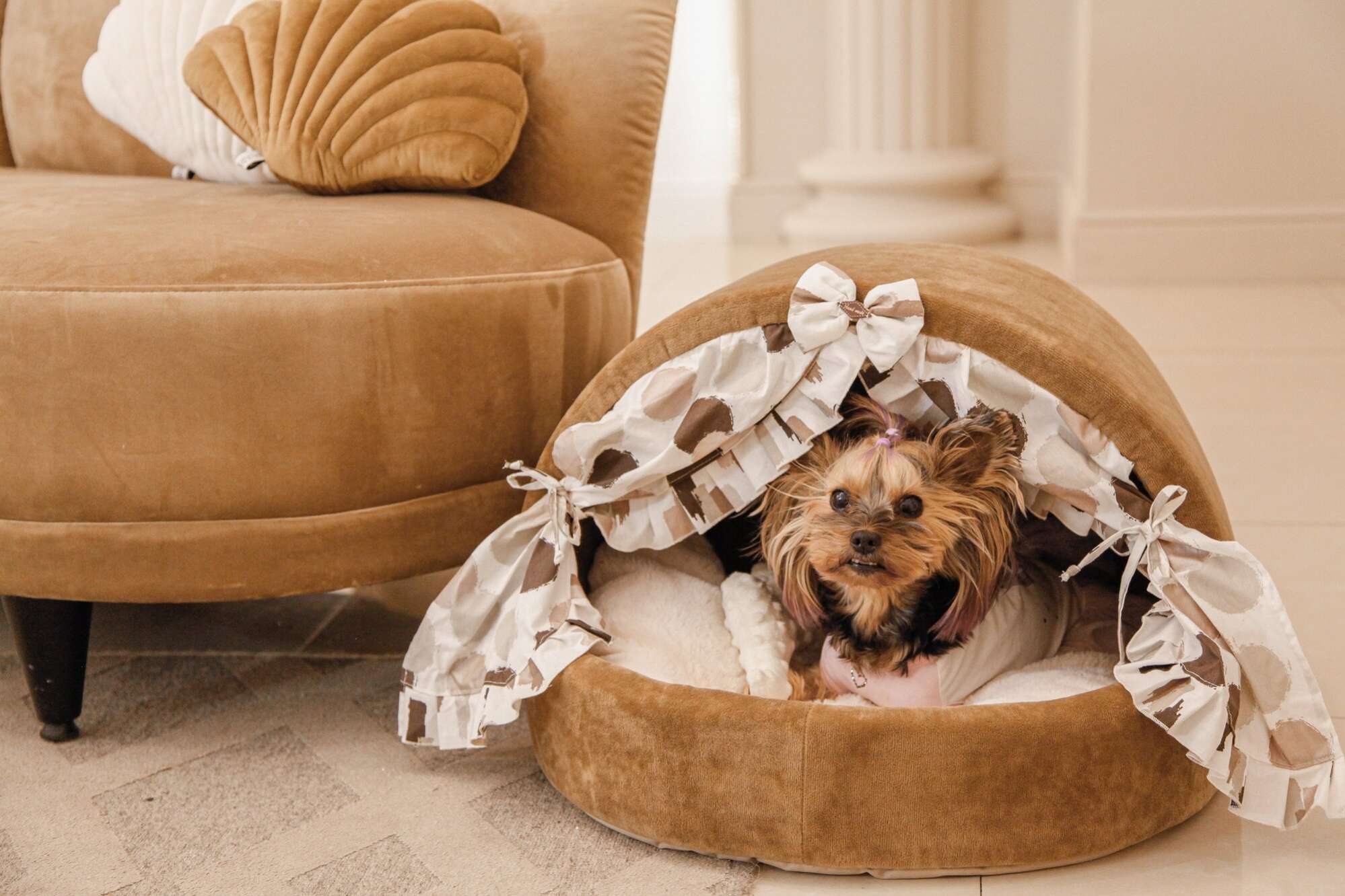 Домик для собаки со шторками Puffy Берёзка