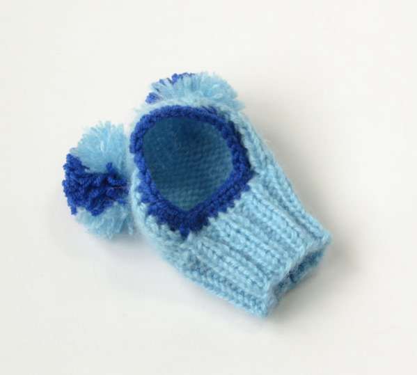 Вязаная шапка для собаки капор с закрытыми ушами Puffy