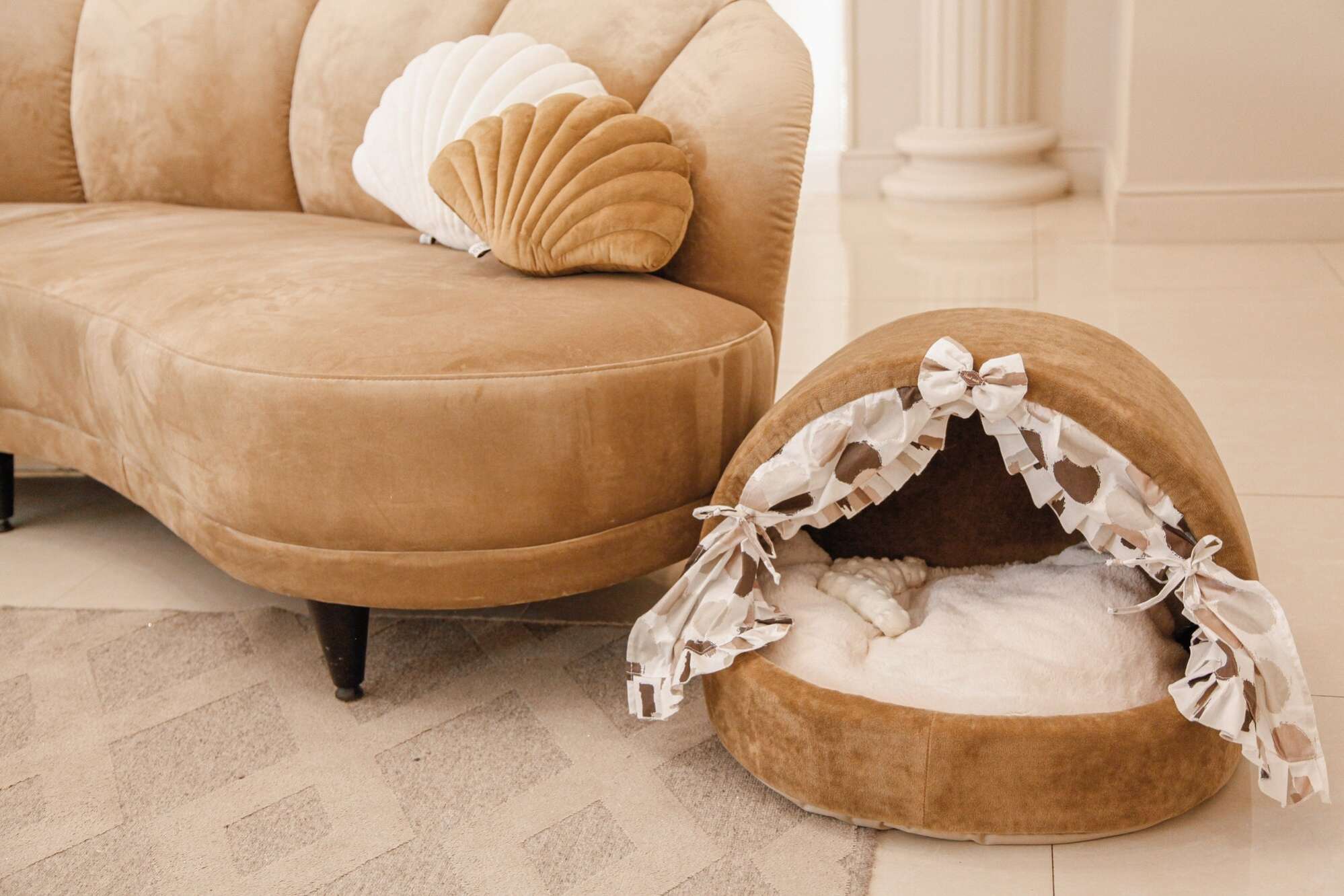 Домик для собаки со шторками Puffy Берёзка