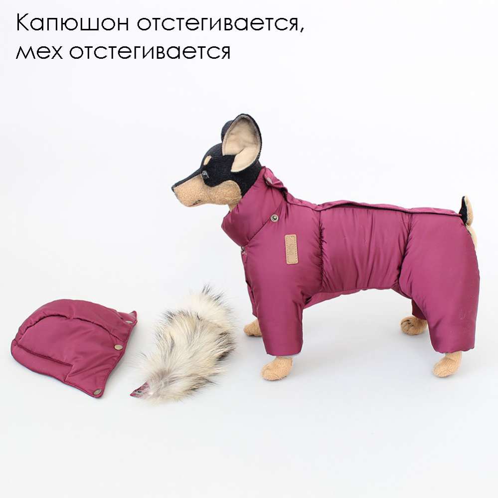 Зимний комбинезон для собак Северное сияние Бургунди