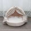 Домик для собаки со шторками Puffy молочный