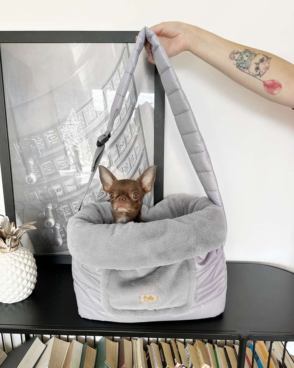Сумка-мешок для собак Puffy Уют с регулятором серая