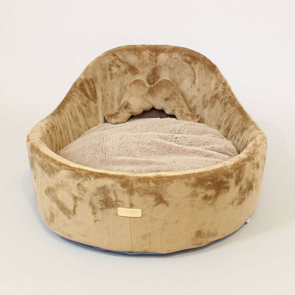 [Лежак] Лежанка для собак со спинкой Puffy Шокко