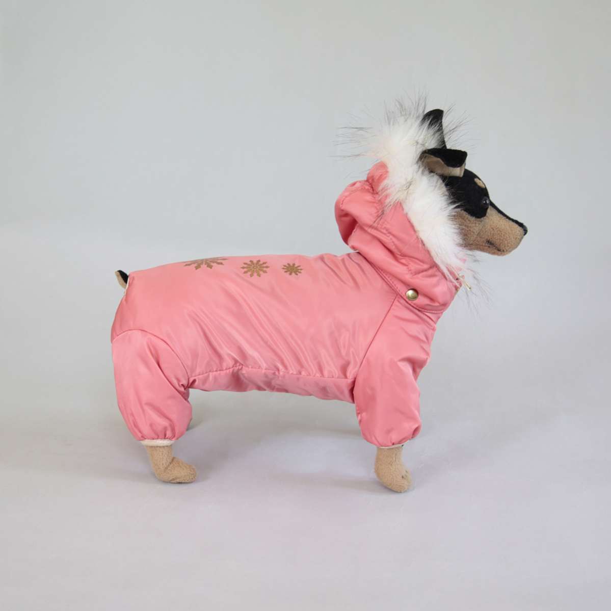 Зимний комбинезон для собак Арктическая зима коралловый