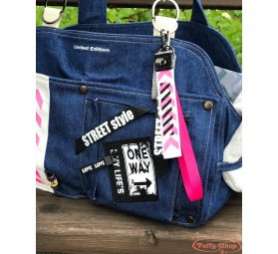 Сумка для собак Premium Джинс Неон