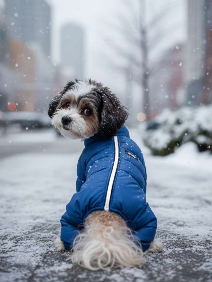 Зимний комбинезон для собак Puffy Норд Синий