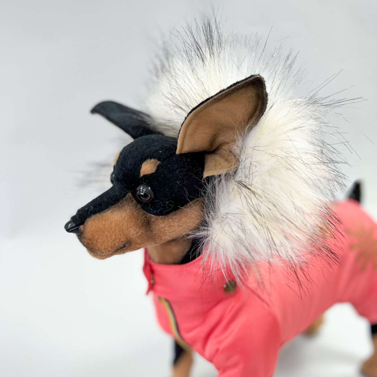 Зимний комбинезон для собак Арктическая зима коралловый