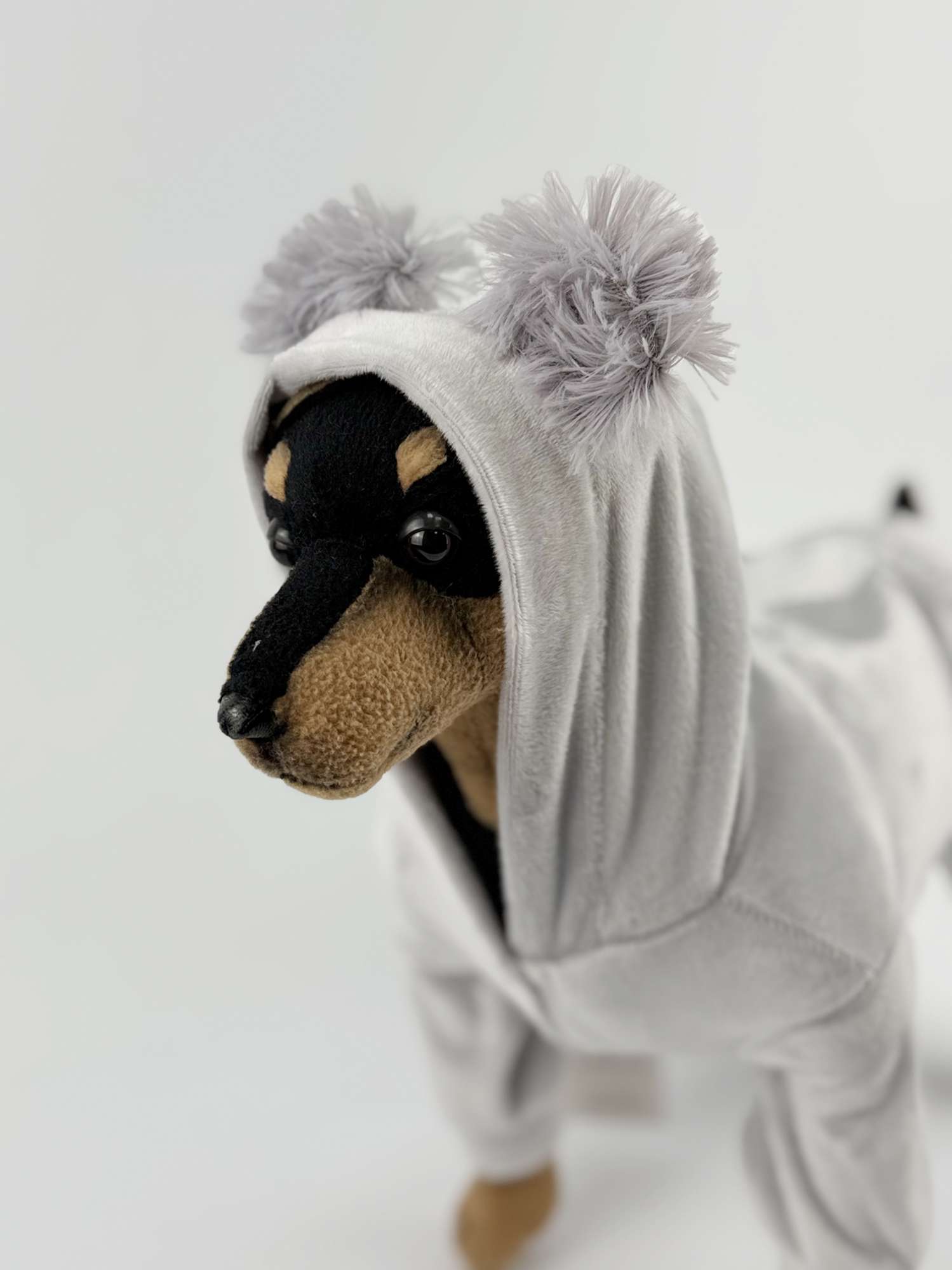 Велюровый костюм для собак Puffy Крылья серый