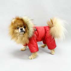 Комбинезон Puffy Аляска на шёлке красный