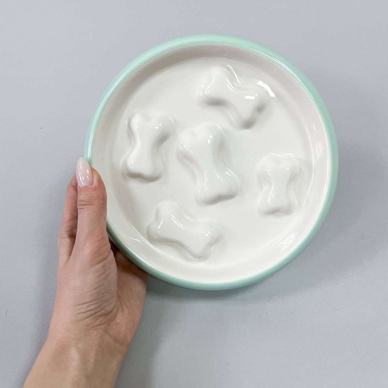 Миска для собак керамическая 3D Косточки