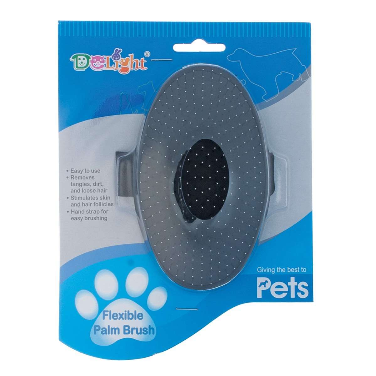 Щетка для собаки резиновая на руку металлические зубья