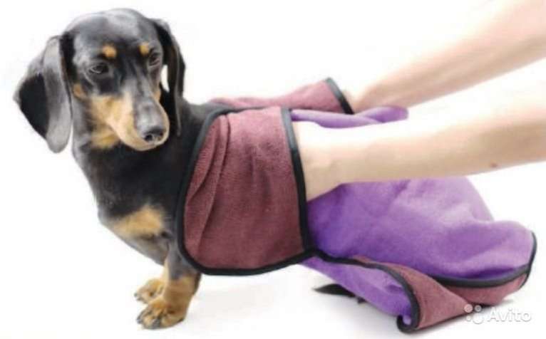 Полотенце для собак из микрофибры с варежками