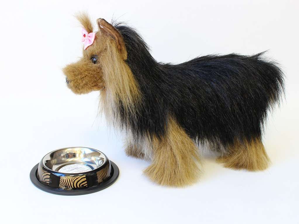 Миска для собак на резинке из нержавеющей стали Зебра