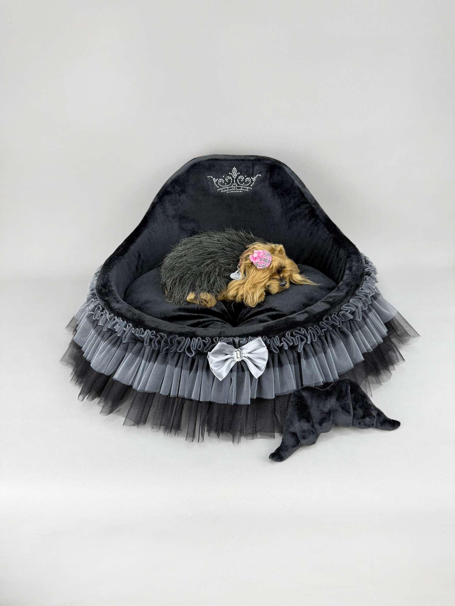 Круглый лежак со спинкой Puffy Блэк