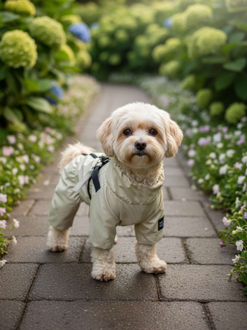 Дождевик со шлейкой Puffy Фикс Бежевый